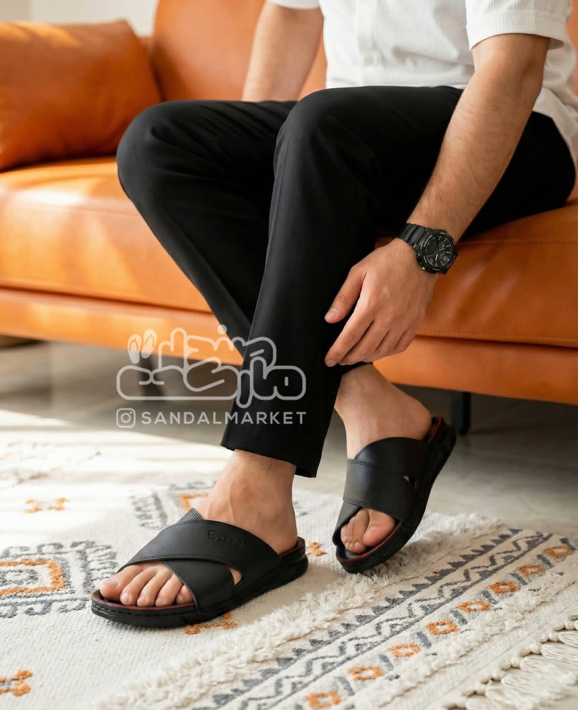 مردانه ضربدری چرم مصنوعی