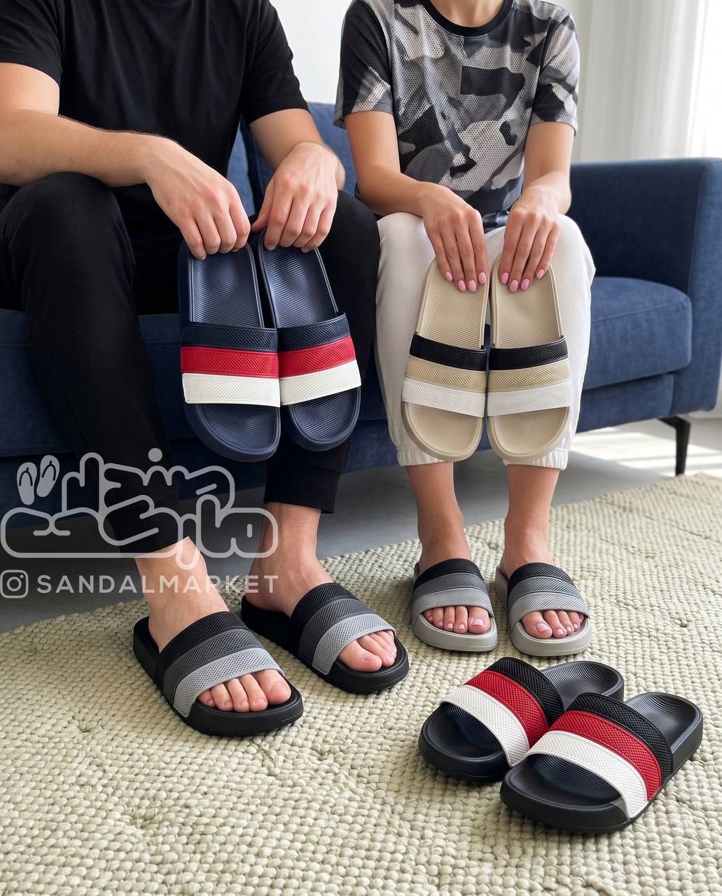 دمپایی سه رنگ نیکتا L257